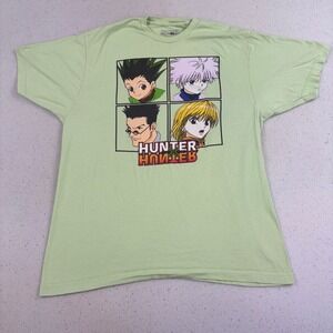 Hunter x Hunter Mens T-Shirt Green Graphic XL Animecore Streetwear Grunge Manga